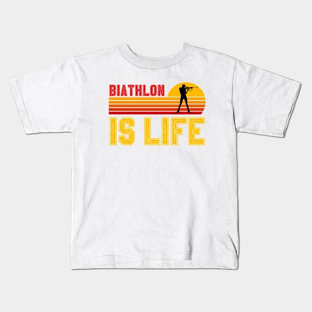 Biathlon Is Life Kids T-Shirt by footballomatic